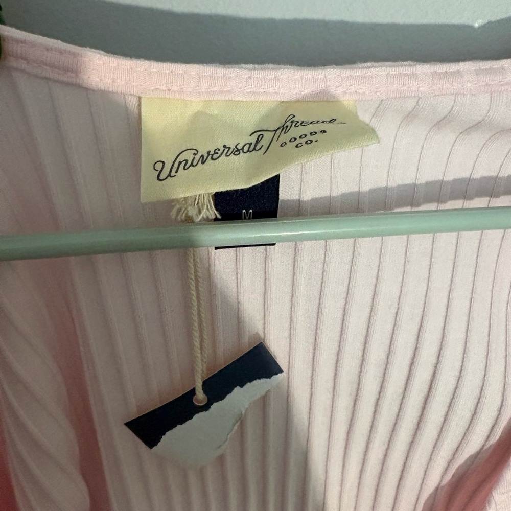 Universal Thread Light Pink Ribbed Crossover Top - Picture 2 of 3